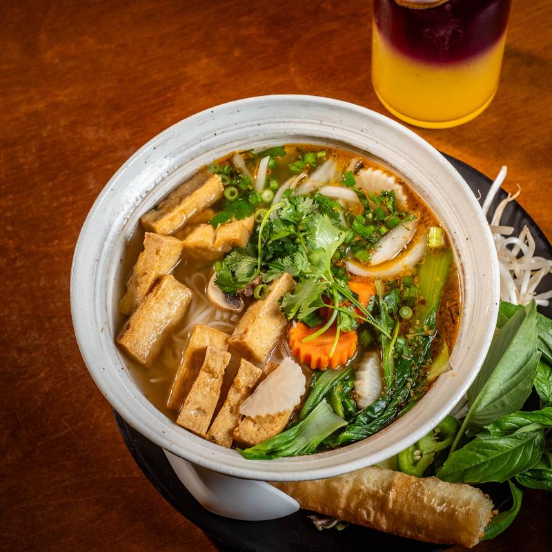 menu item 7 of 15, Vegan Spicy Noodle Soup (V)