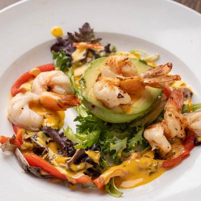 Grilled shrimp and avocado salad..