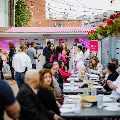 Guests on the patio.