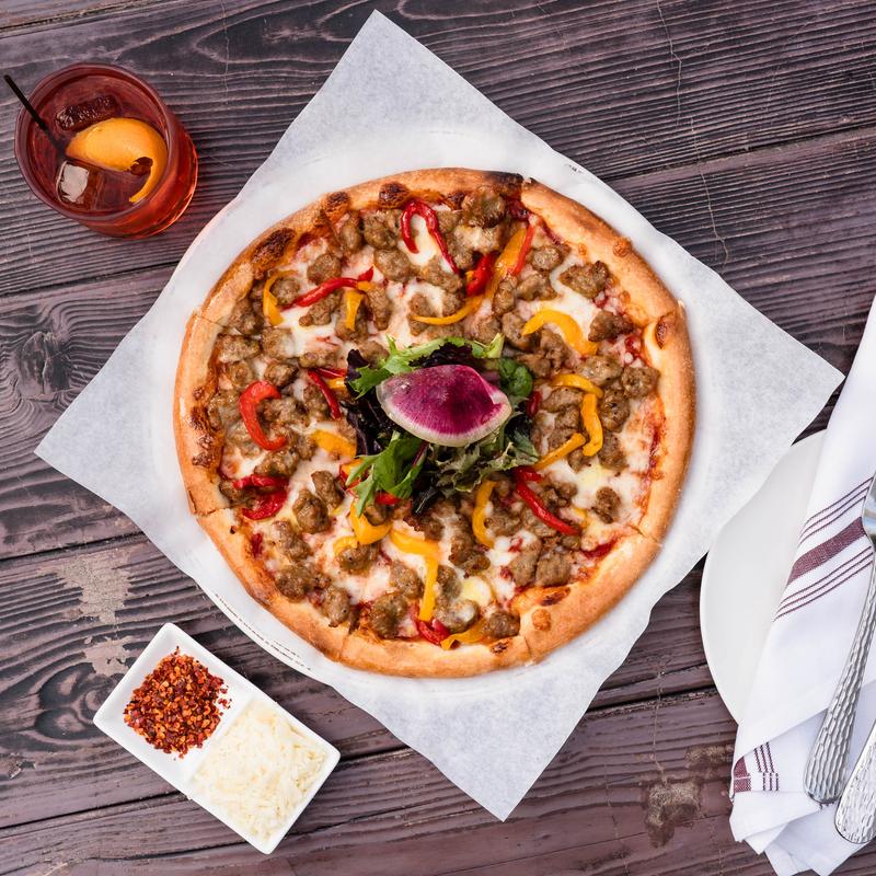 menu item 7 of 44, Peppers & Sweet Italian Sausage Pizza
