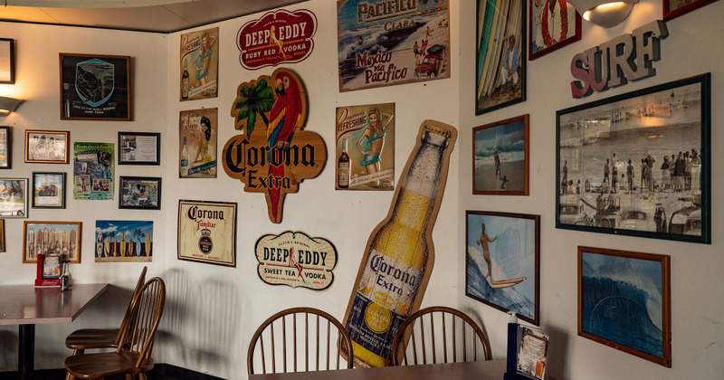 Interior, decorated walls