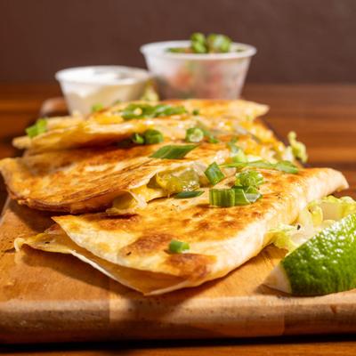 Quesadillas, with salsa.