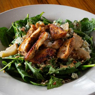 Chicken Pear Salad, close up.