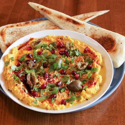Roasted Carrot Hummus, served with house made pita toasts