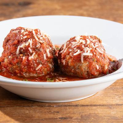 Meatballs in tomato sauce.