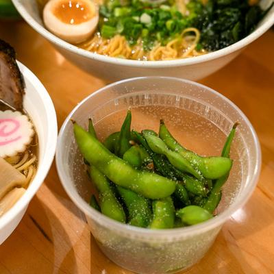 Salted edamame.