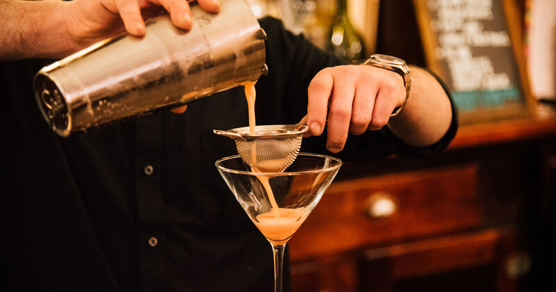 Bartender making a cocktail