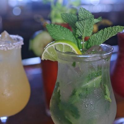 Assorted cocktail drinks.