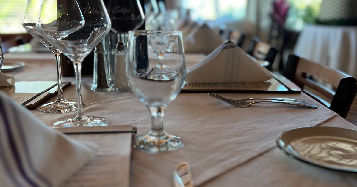 Interior, diner set up tables