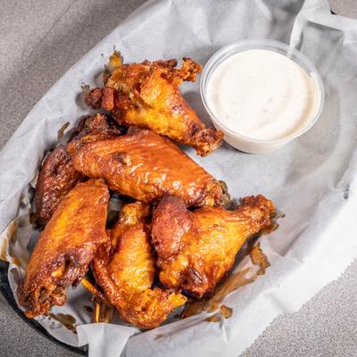 Chicken wings with a wing sauce