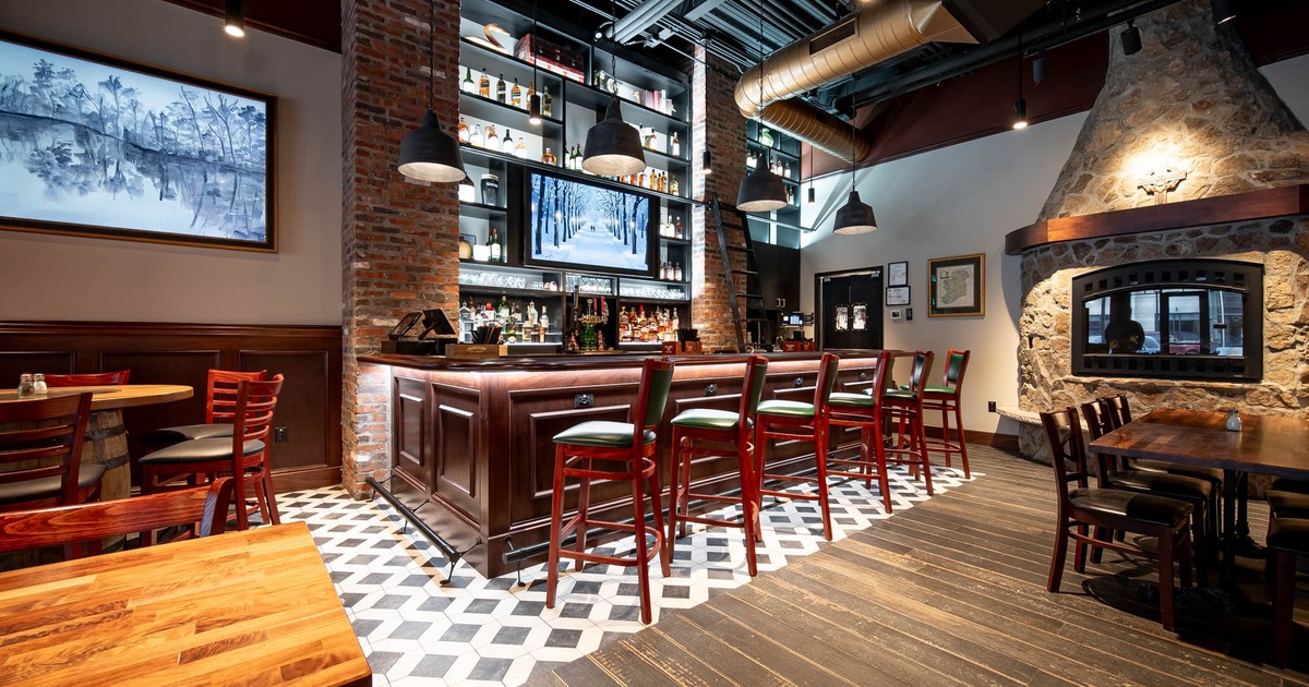 Interior, another bar with bar stools