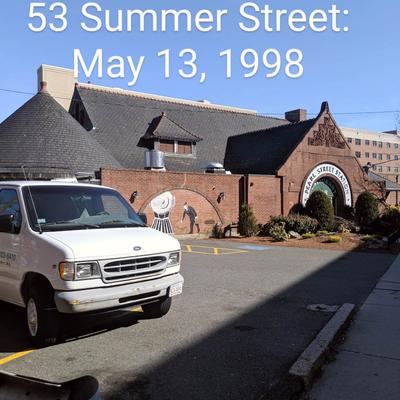 The parking lot in front of the restaurant.