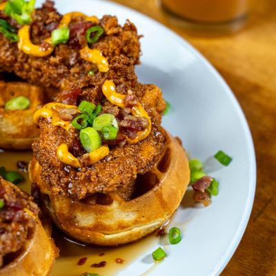 Chicken and waffles.