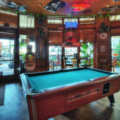 Interior, a pool table
