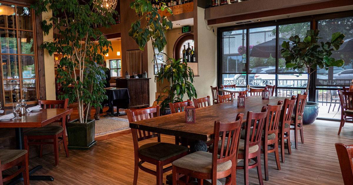 Interior, table ready for guests