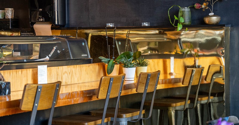 Interior, bar area with bar stools