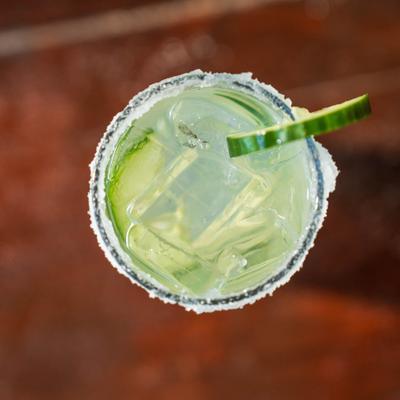 Cucumber cocktail, top view.