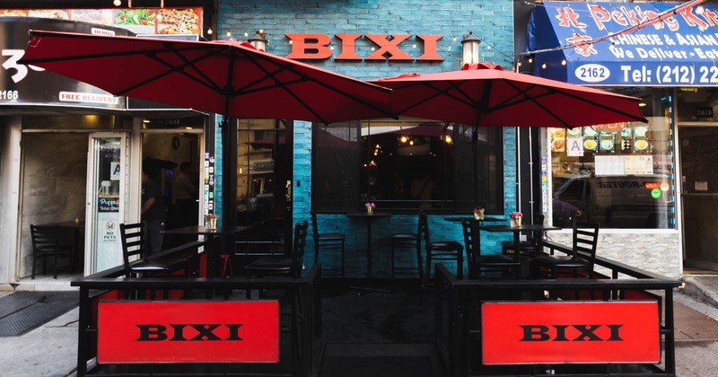 Interior, seating area in front of the restaurant