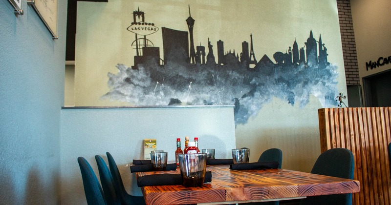 Interior, table set and ready for guests