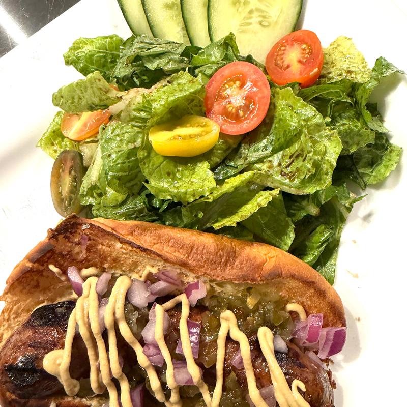 Italian Sausage on bun photo