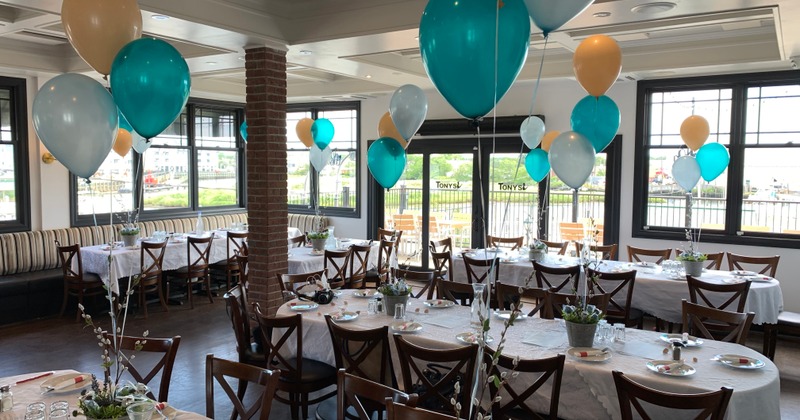 Diner area, tables, chairs, booths