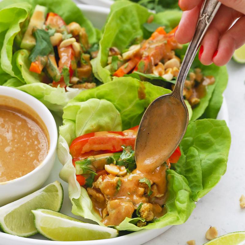 Thai Turkey Lettuce Wraps w/Peanut Dressing 1/2 size Tray photo