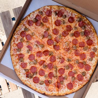 The Pepperoni Sausage pizza.