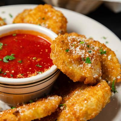Fried eggplant chips.