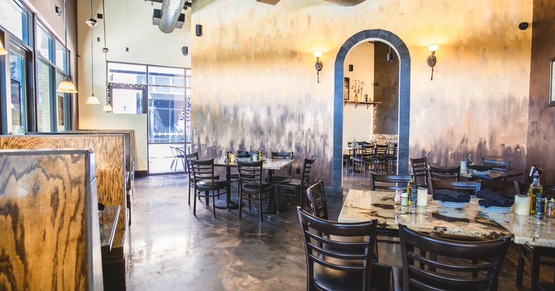 Interior, tables and seats