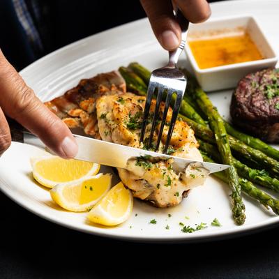 Surf and Turf, with Filet Mignon, and lobster tail.