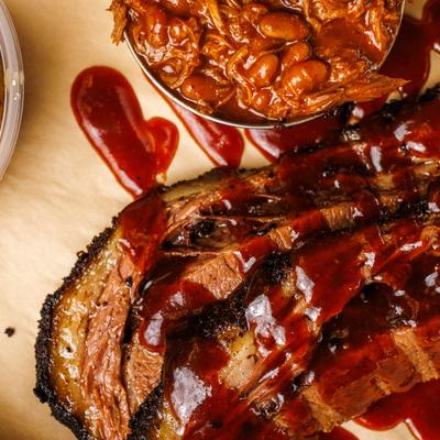 Brisket plate, close up.