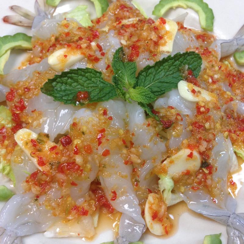 menu item 56 of 112, Koong Nam Pla (Raw)