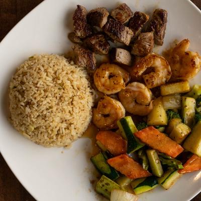 New York Steak and Shrimp.