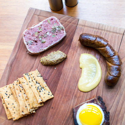 Charcuterie Board with a variety of offers of different meets
