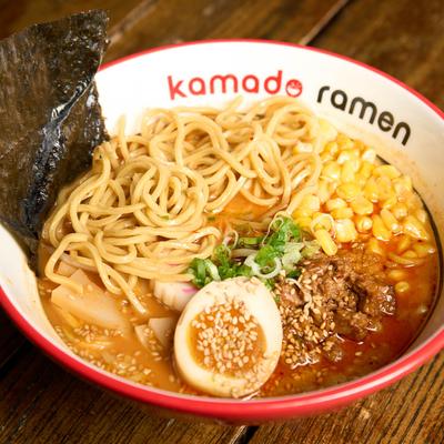 Served spicy miso ramen.