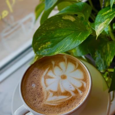 Latte with Flower design.