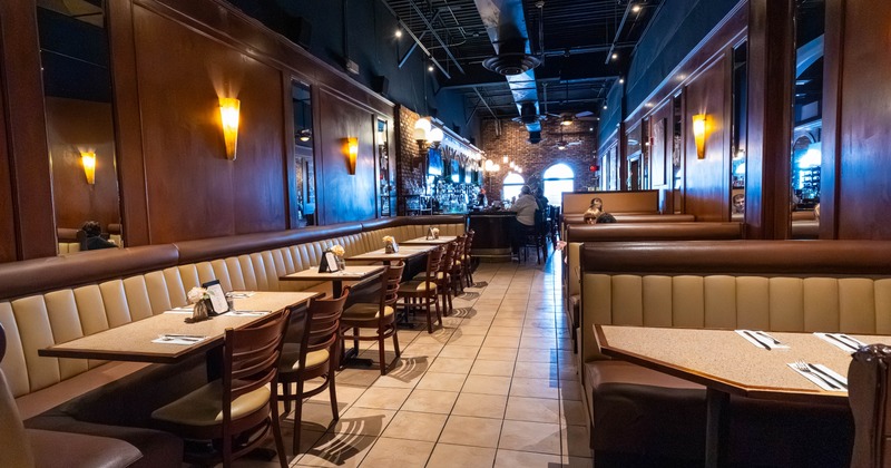 Dining area with booth seating