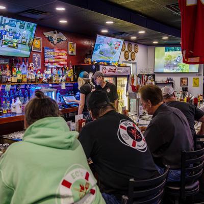 Customers in bar area.