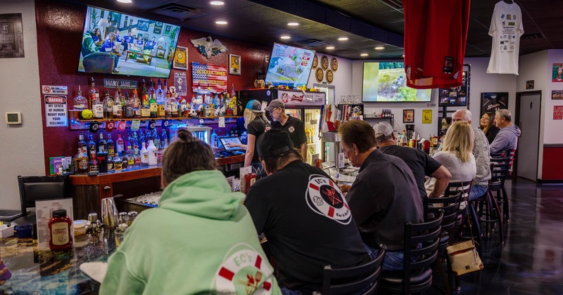 Customers in bar area