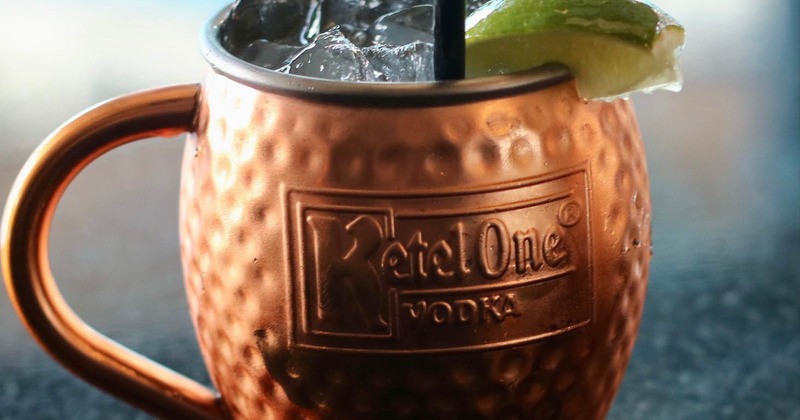 Close up of Moscow Mule copper mug
