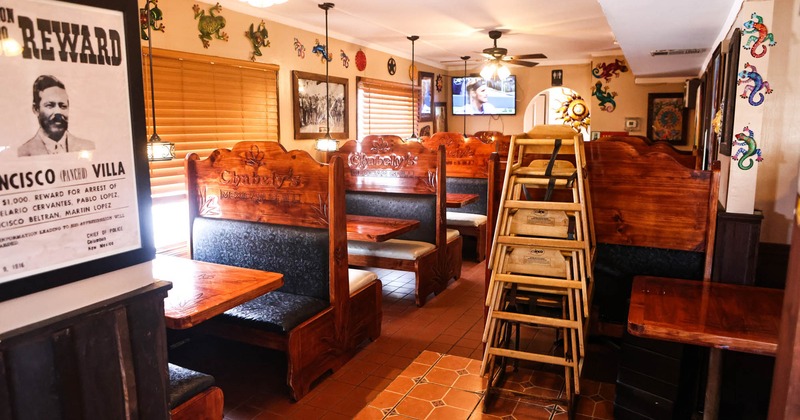 Interior, seating booths