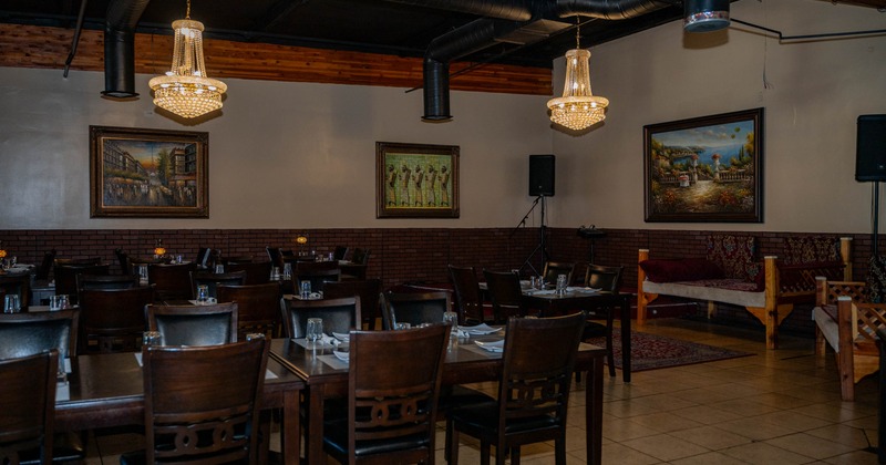 Fully set dining tables