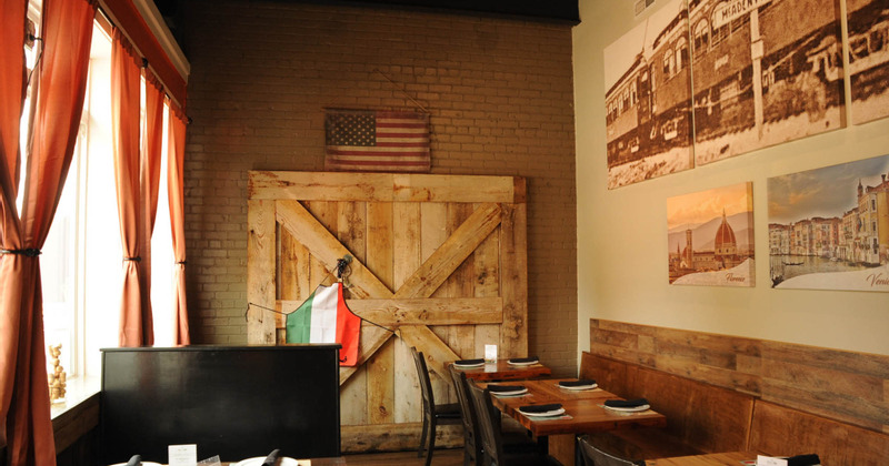Part of the interior - wooden furniture, cozy atmosphere