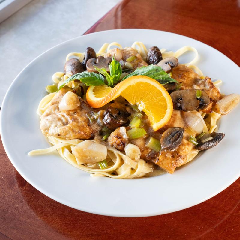 menu item 14 of 14, Chicken Marsala Over Pasta