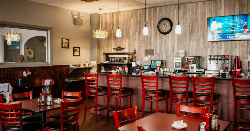 Restaurant interior, seating area