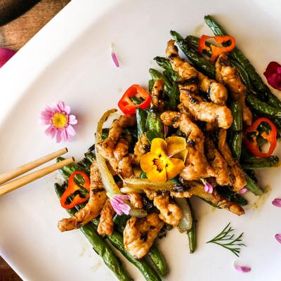 Sauteed shredded pork with Chinese olive pickles