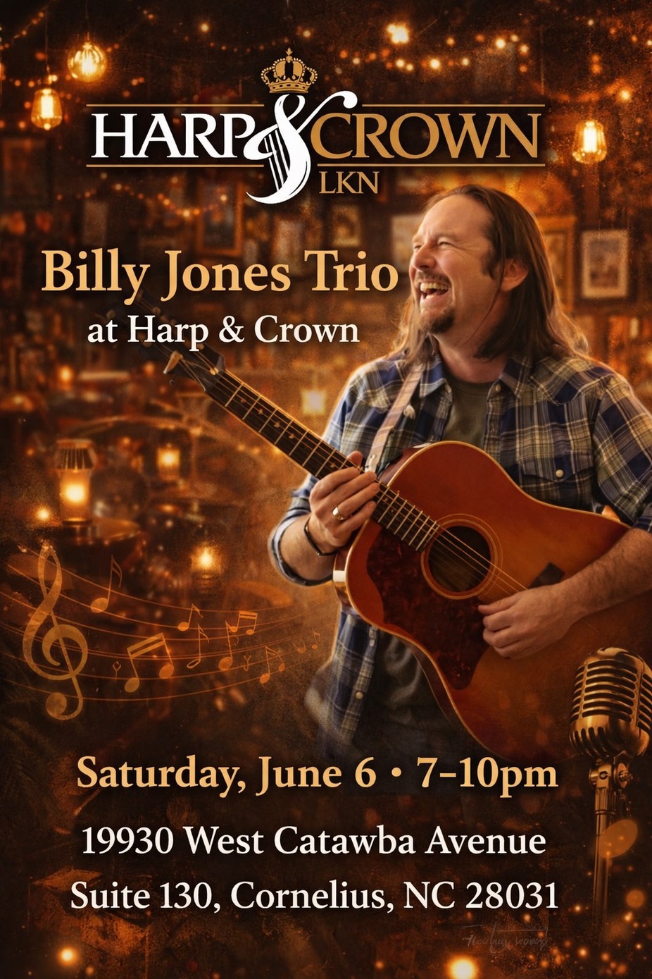 Billy Jones Trio - Live Music at Harp & Crown! event photo