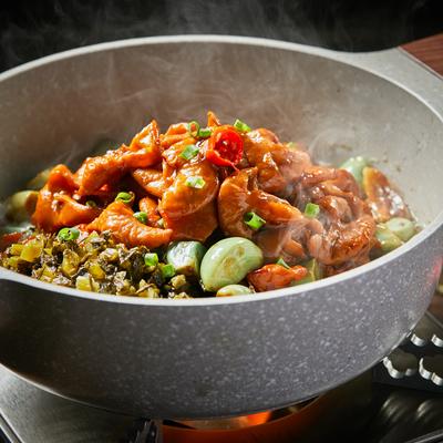 Preserved Vegetable And Laba Garlic Pork Intestines photo