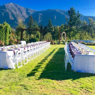 Celebration preparations outside of thr restaurant