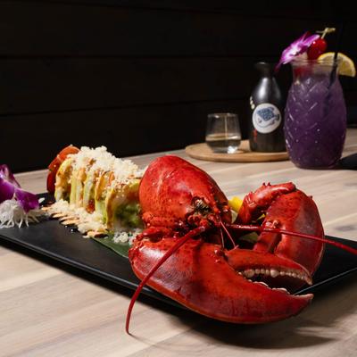 Maine Lobster and sushi rolls.